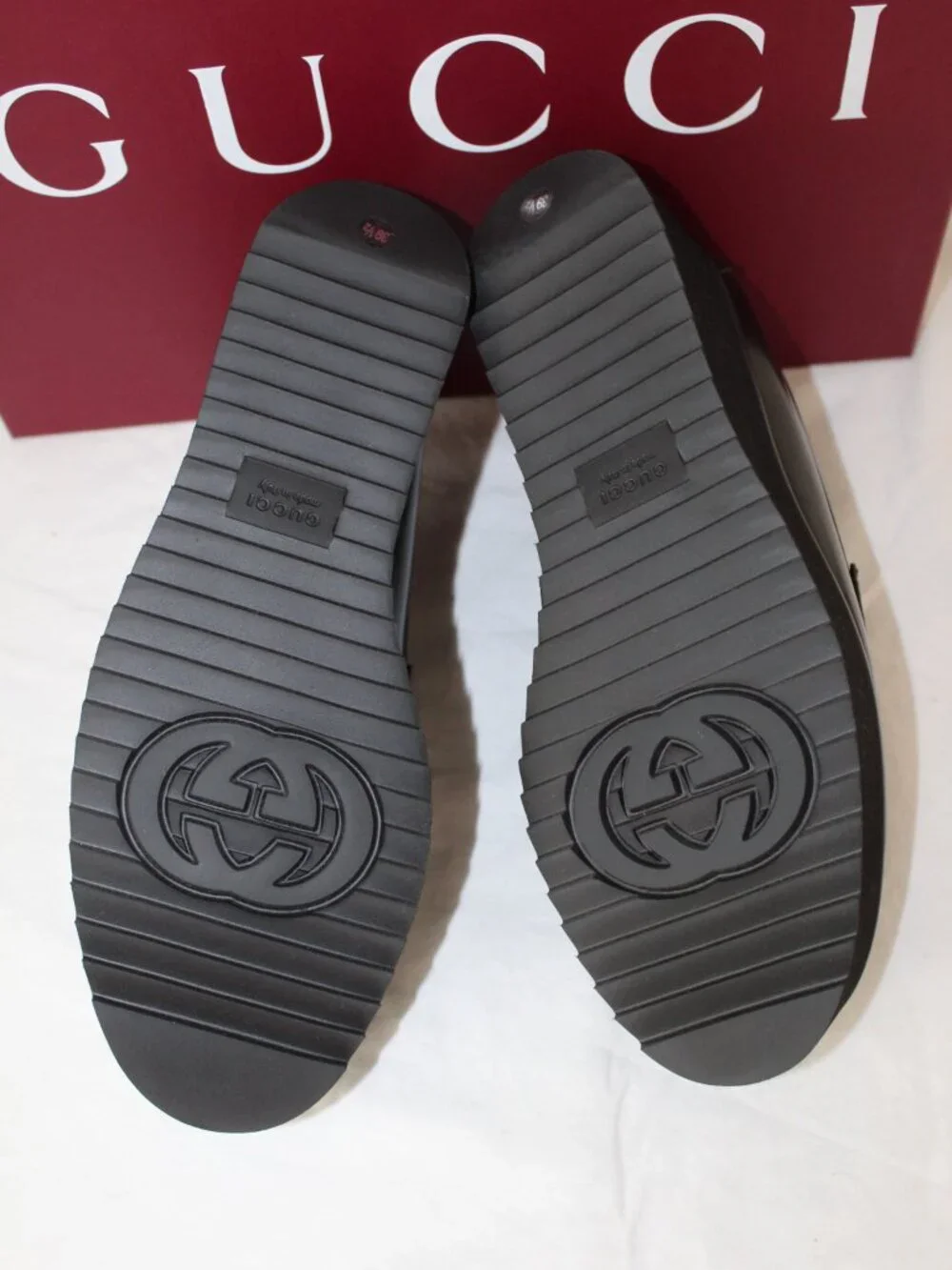 NWB Gucci GG Millennial Ribot Wedge Loafers Platform Black Leather 39.5 816326 - Picture 6 of 7